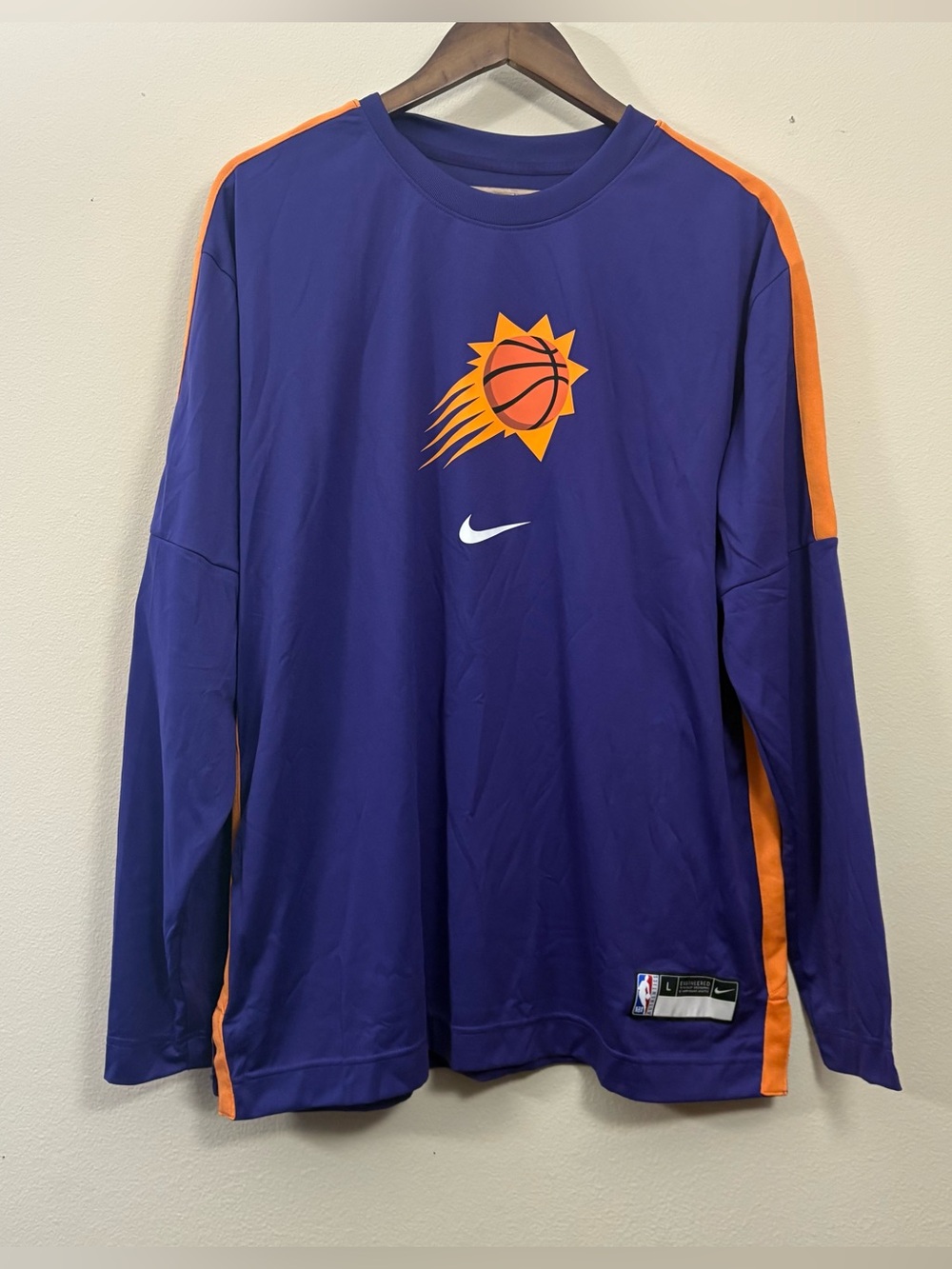 Phoenix Suns Shirt Mens L Tall Purple Nike NBA Basketball Warm Up gameday gear